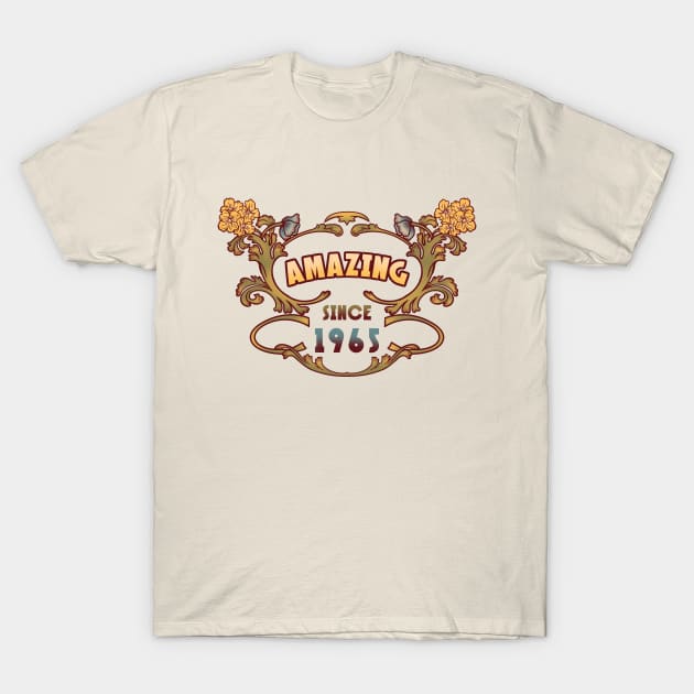 AMAZING SINCE 1965  art nouveau vintage birthday gift T-Shirt by leepianti